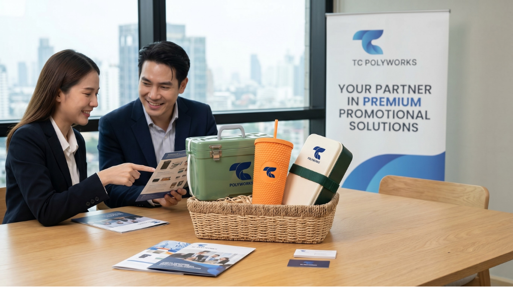 T.C. Poly Works เราคือโรงงานผู้เชี่ยวชาญด้านการผลิตและขึ้นรูปผลิตภัณฑ์พลาสติกชั้นนำ ที่ได้รับความไว้วางใจจากแบรนด์ต่างๆ ในการผลิตสินค้าพรีเมียมและของสมนาคุณองค์กร